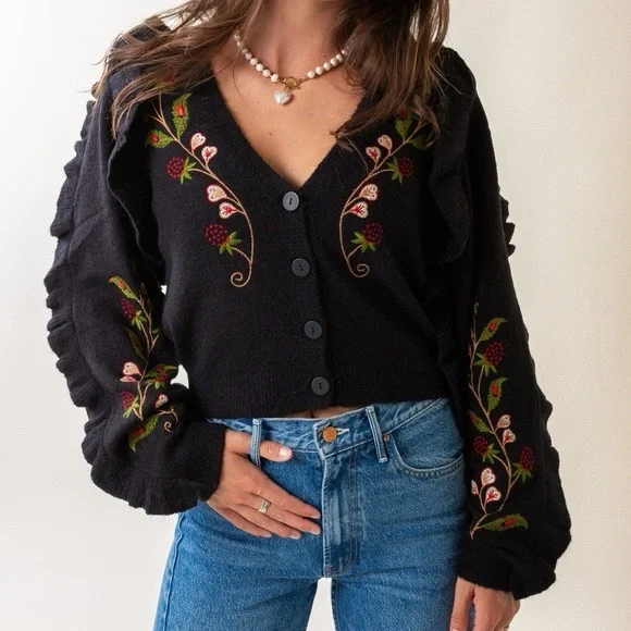 Farm Rio: Black Berry Embroidery Knit
Cardigan - Picture 1 of 12